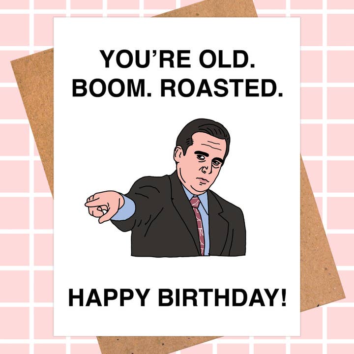 Carte d'anniversaire amusante de Michael Scott, The Office pour la vente par Pop Hot Cards