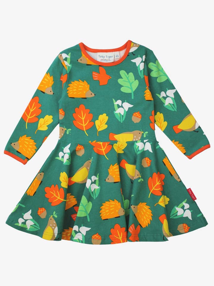Robe de skateur pour enfants en coton bio à manches longues avec imprimé automnal pour la vente par Toby Tiger GmbH