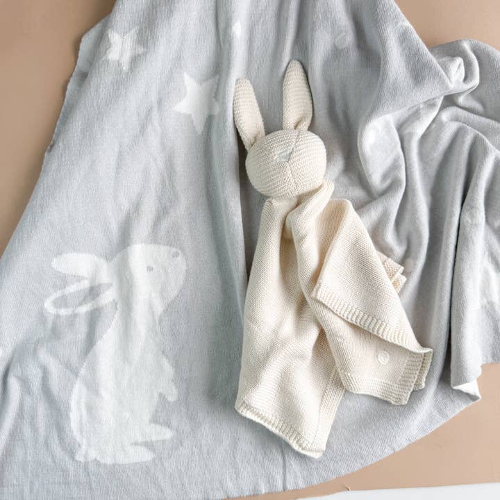 The Blueberry Hill - Wholesale Bedding Blanket - Kids & Baby - Set Star Moon Bunny Blanket Lovey Gift Baby Shower Organic13
