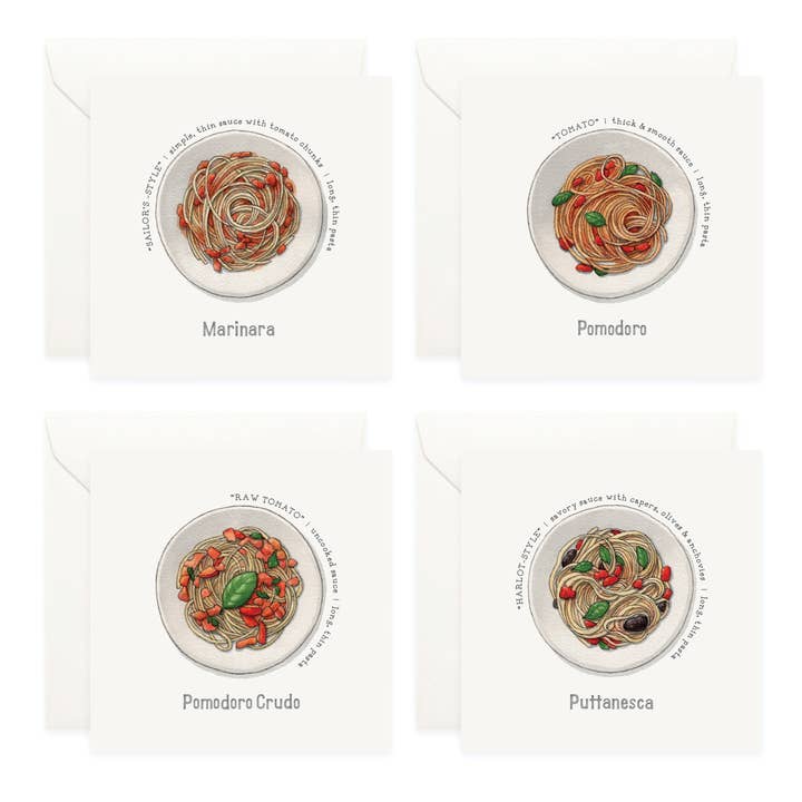 Yeesan Loh - Wholesale Stationery/Notecard Set - Box Set Cards / Pasta Sauces . Tomato-Based2