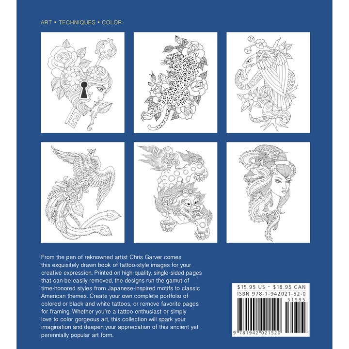 Mixed Media Resources LLC - Wholesale Coloring & Activity Book - Adult - Flash: Coloring in the Tattoo Style7
