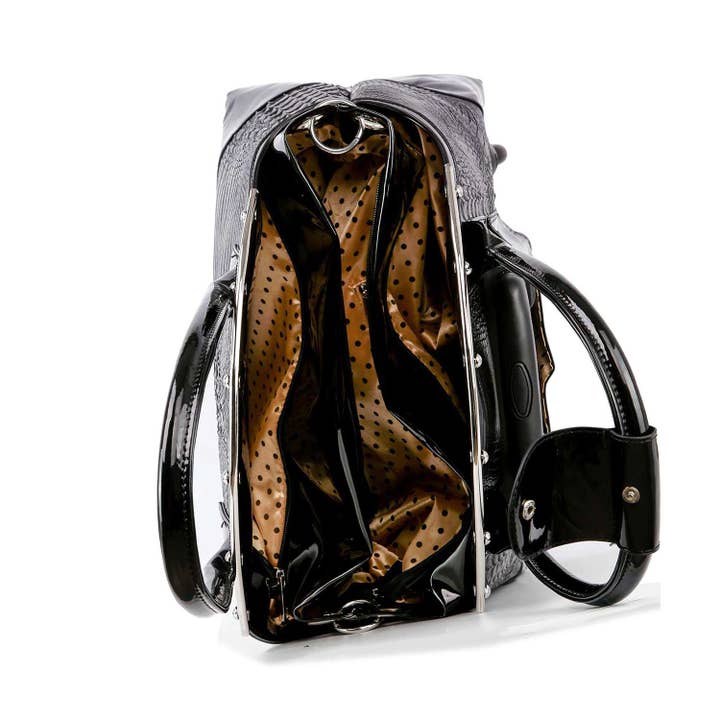 Black Wheeled Quilted Carry On Fashion Luggage for wholesale on Faire4