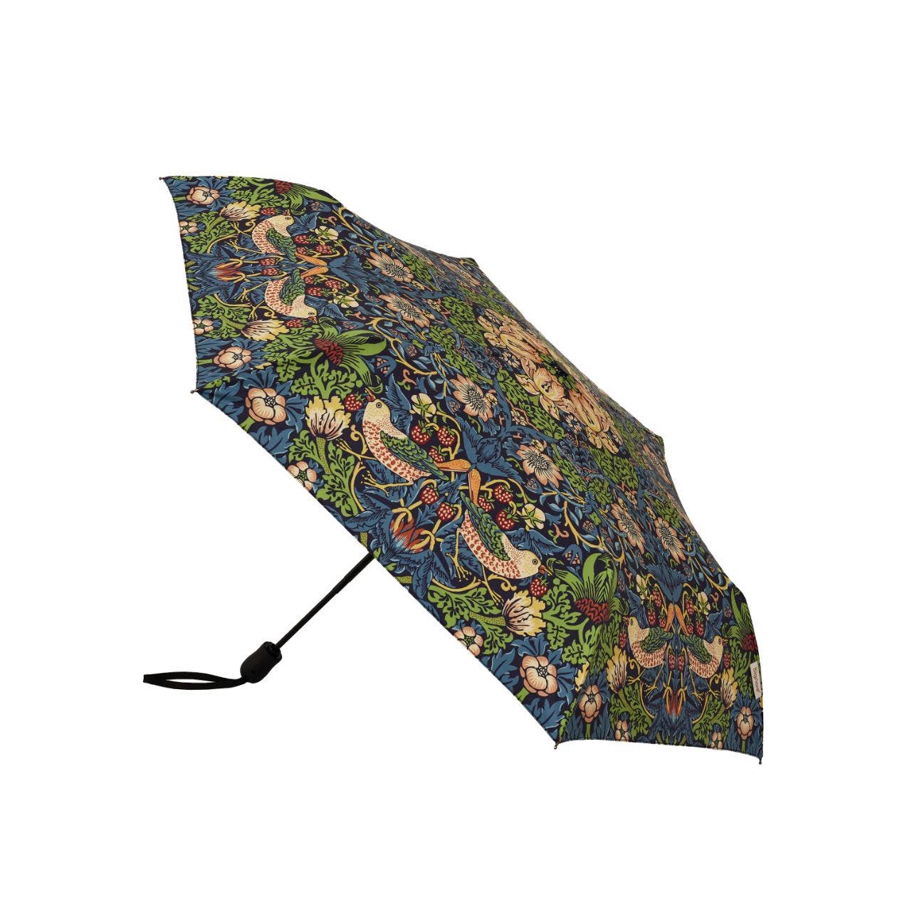 Signare Tapestry - Wholesale Umbrella - Unisex - William Morris Strawberry Thief Blue - Automatic Folding Umbrella0