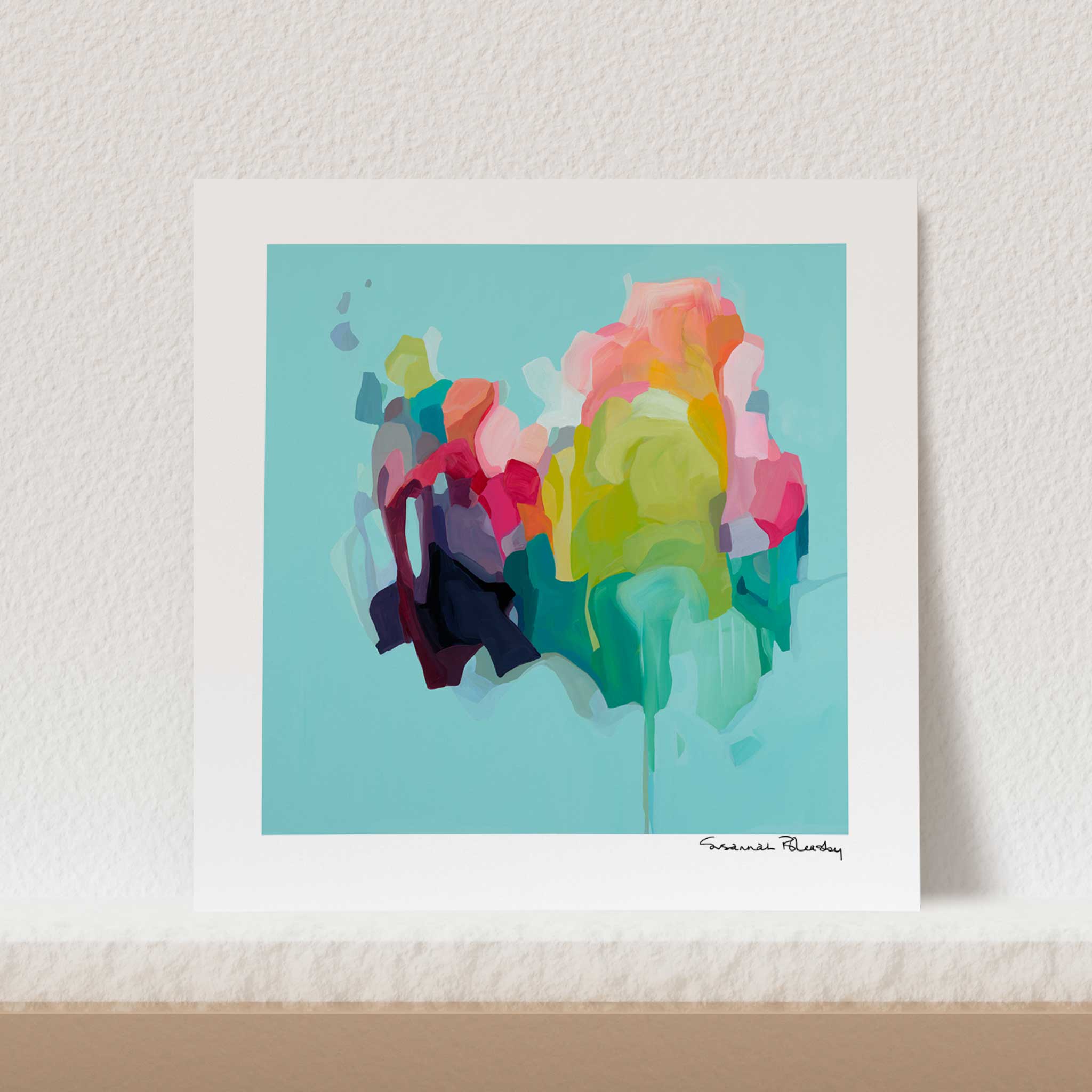 Susannah Bleasby Art - Wholesale Art Print - Aqua Abstract Art | Abstract Painting | Fine Art Print0