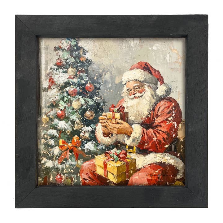 Santa Placing Presents under the Tree for wholesale by ginger blue