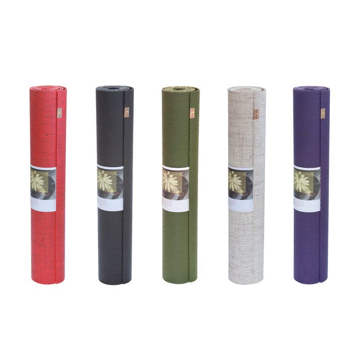 ecoYoga Ltd - Wholesale Yoga Mat - ecoYoga mat 4mm 4ft SHORT COLOURFREE natural rubber & jute