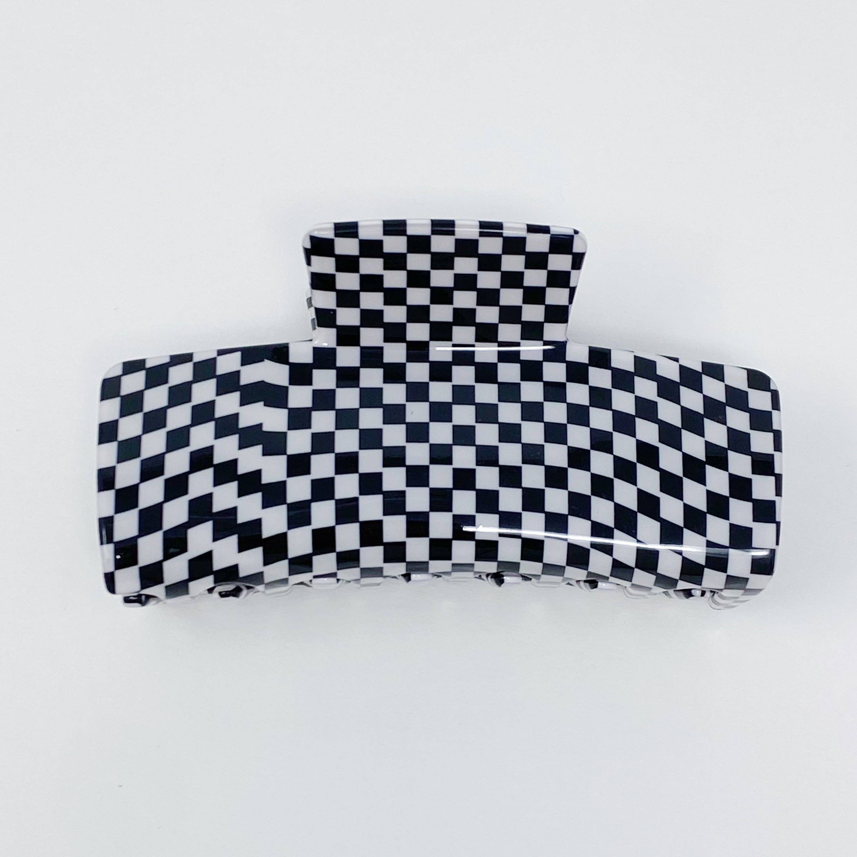 Ellison+Young - Wholesale Hair Clip - Women's - Oversized Checkered Hair Claw0