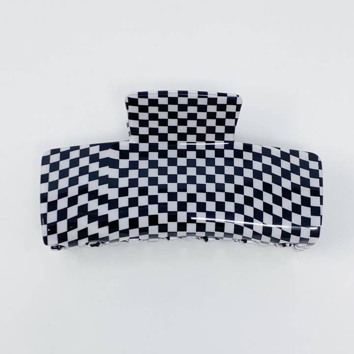 Ellison+Young - Wholesale Hair Clip - Women's - Oversized Checkered Hair Claw