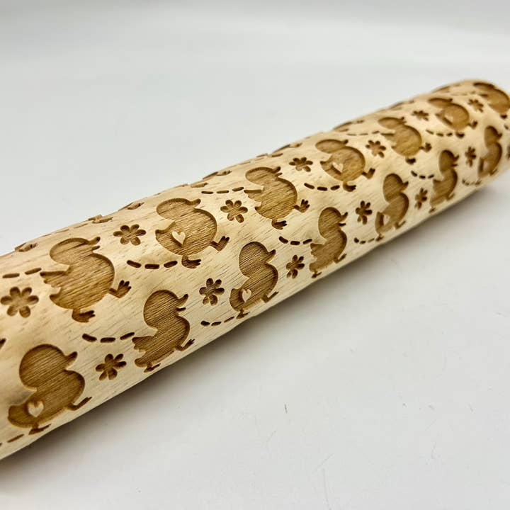 Happy Ducklings Embossed Rolling Pin Embossed Rolling Pin for wholesale by Sweet Rolling Pins