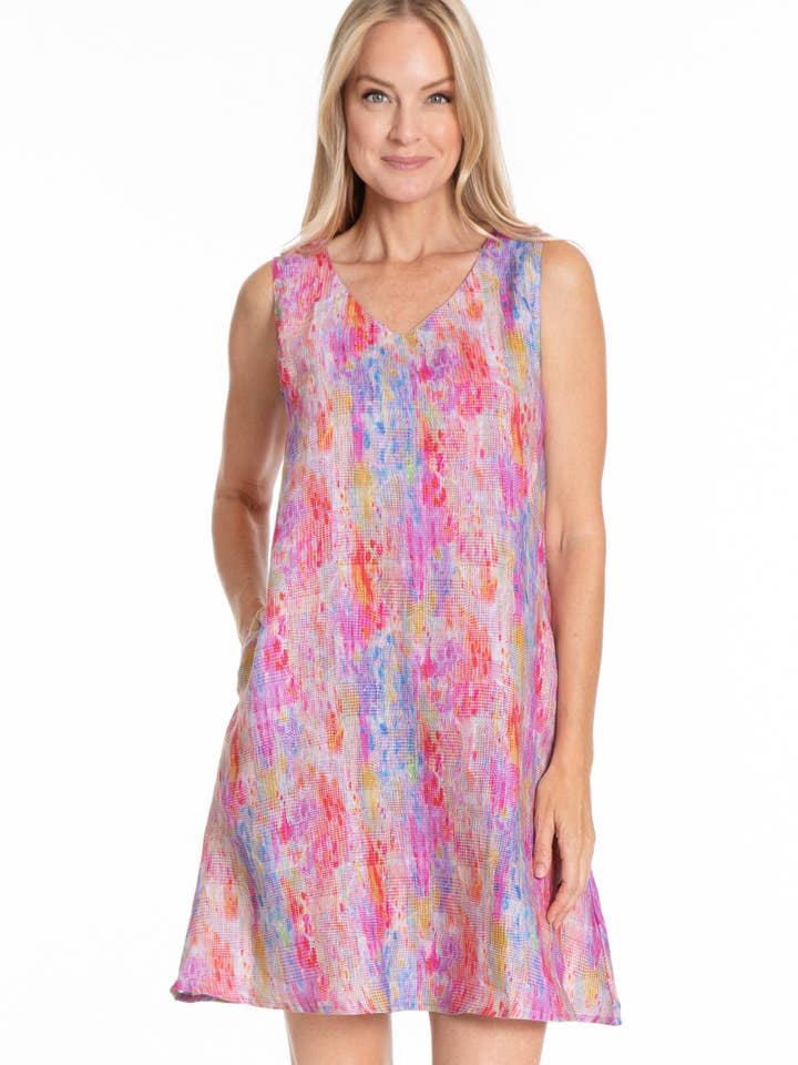 Robe sans manches à col en V pour la vente par APNY