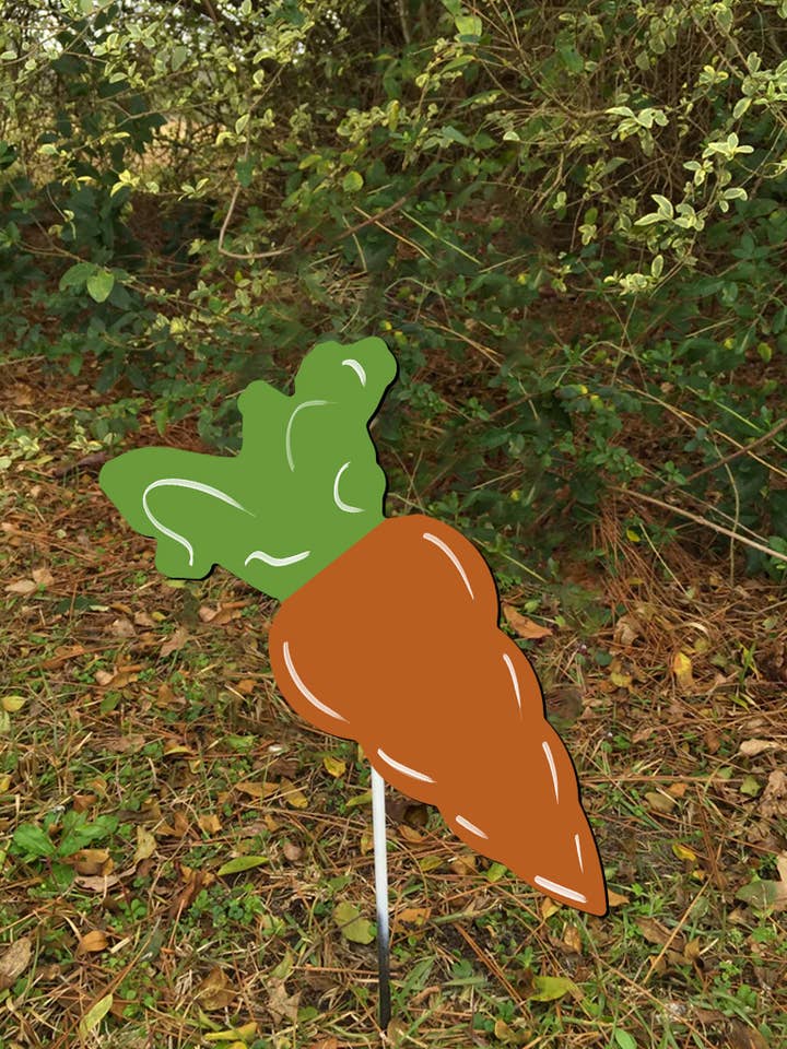 10" Carrot Yard Stake for wholesale by Steel Southern Designs