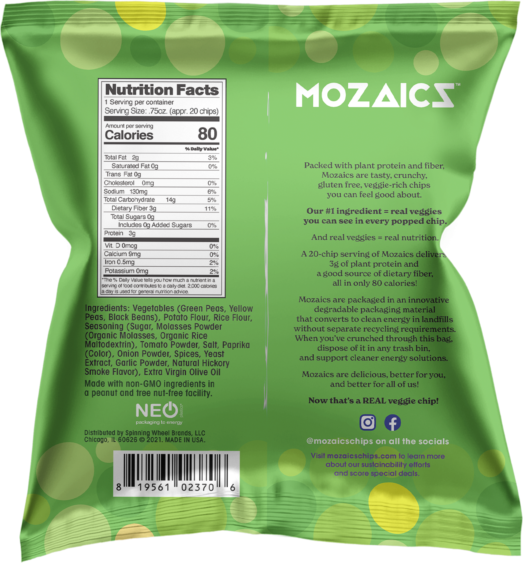 Mozaics Chips - Wholesale Chips - Mozaics Salsa Real Veggie Chips 0.75oz Single Serve1