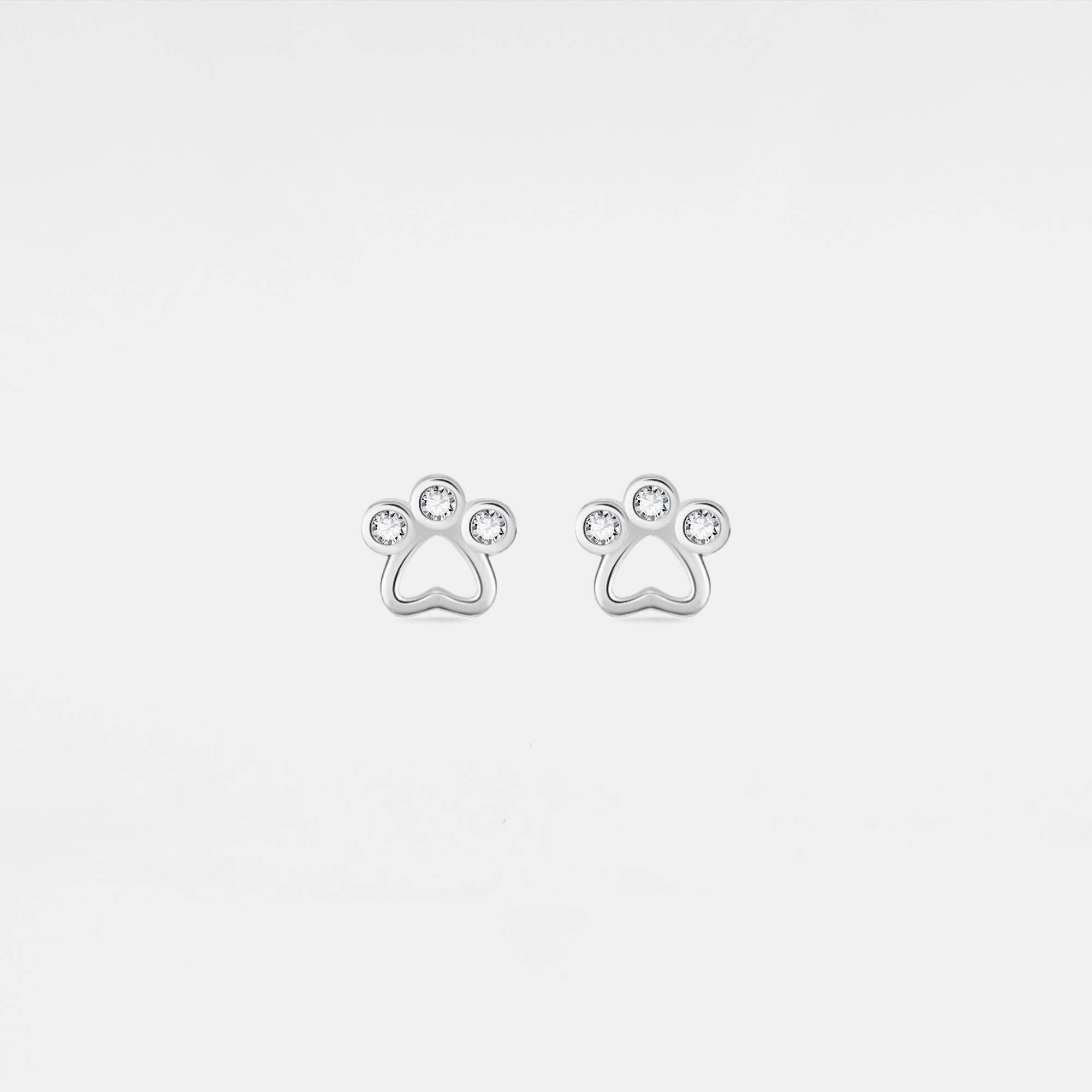 Perimade & Co. LLC - Wholesale Stud/Post Earrings - Dainty Gold Pet Dog Paw Stud Earrings in 925 Sterling Silver2