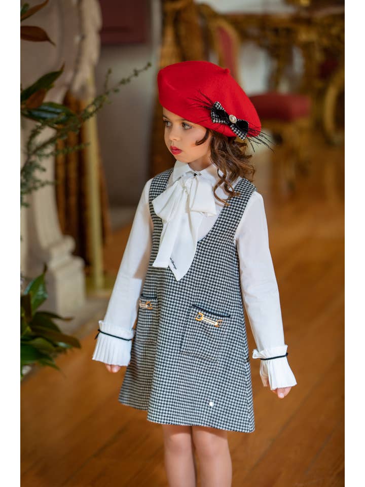 Preto PS23W004011/A Vestido preto Pied-de-Poule para venda a revendedores na Faire1