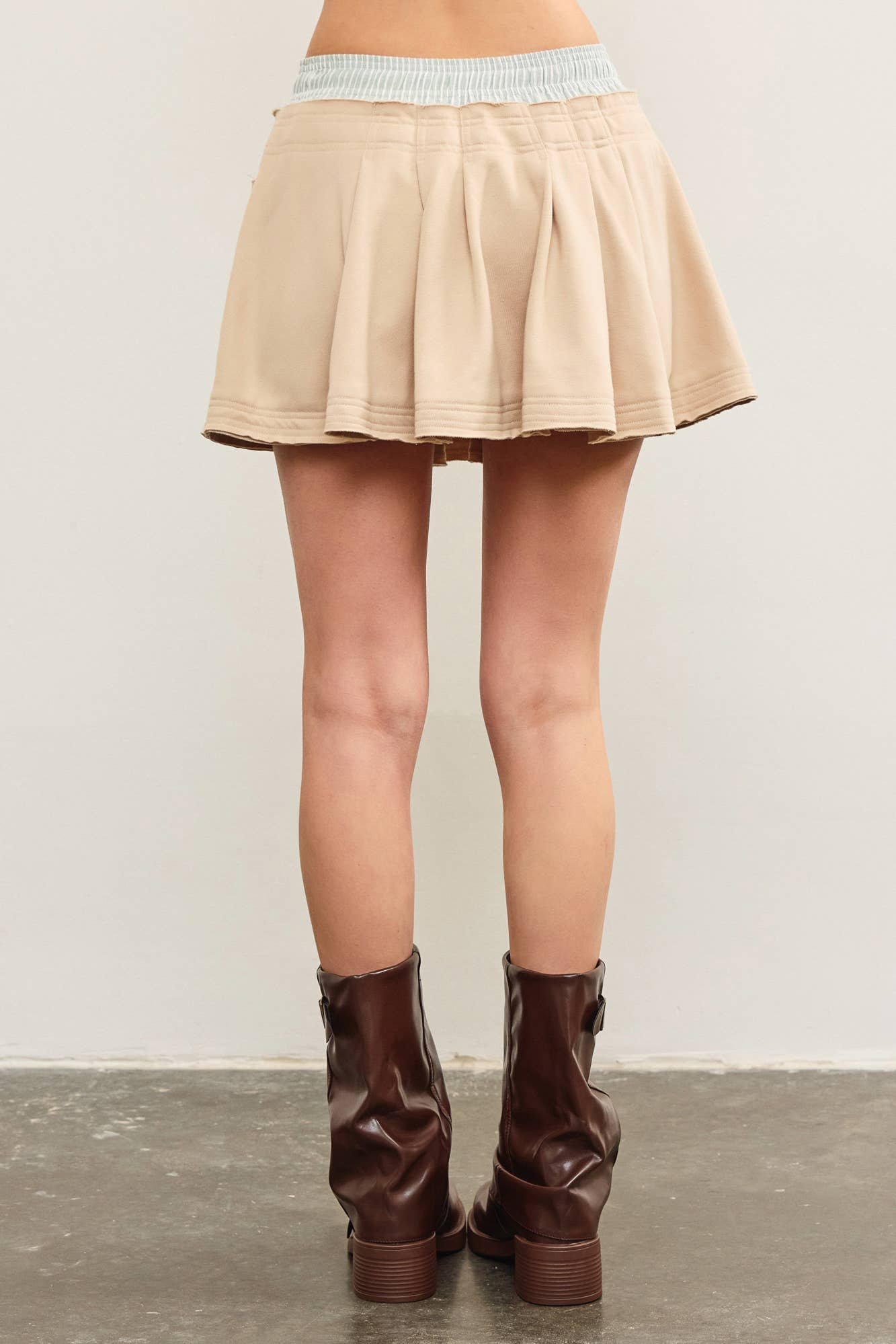 Mustard Seed - Wholesale Skort - Women's - STRIPE WAIST BAND PLEATED SKORT3