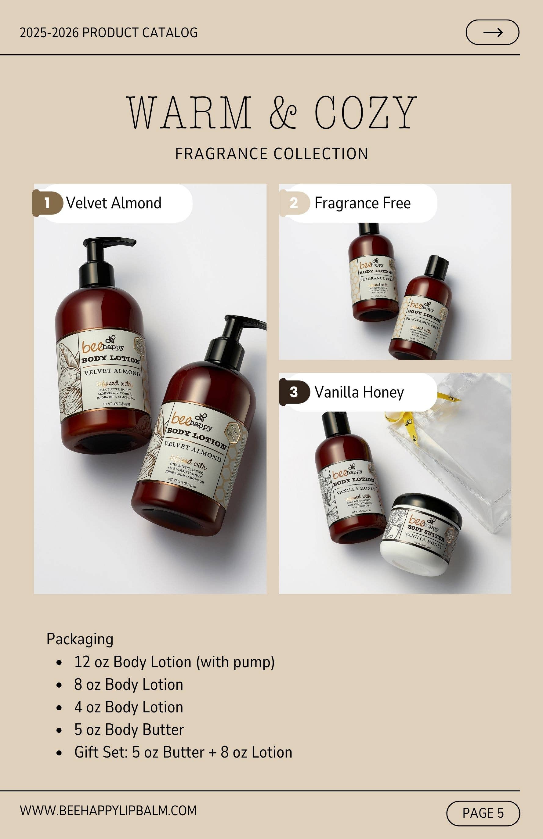 Bee Happy - Wholesale Body Cream/Lotion - Bee Happy Body Lotion "Velvet Almond" (8 oz)2