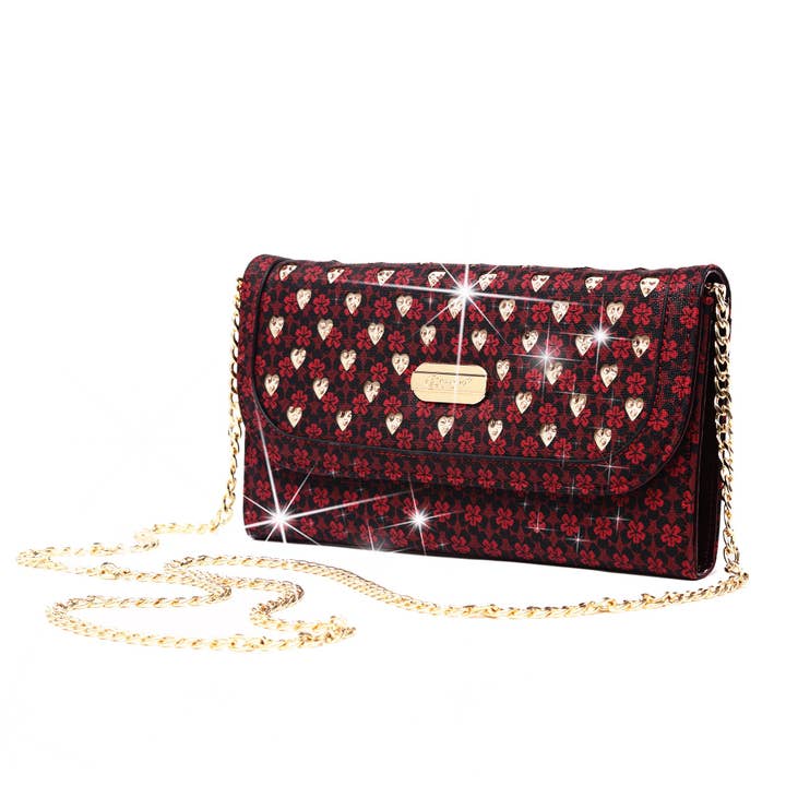 Brangio (Italy) Company Inc. - Wholesale Crossbody Bag - Women's - Brangio Italy Red Heart-Studded Evening Clutch Bag1