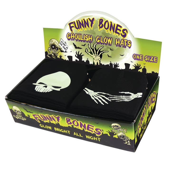 DM Merchandising - Wholesale Beanie - Unisex - Funny Bones Ghoulish Glow in the Dark Hats