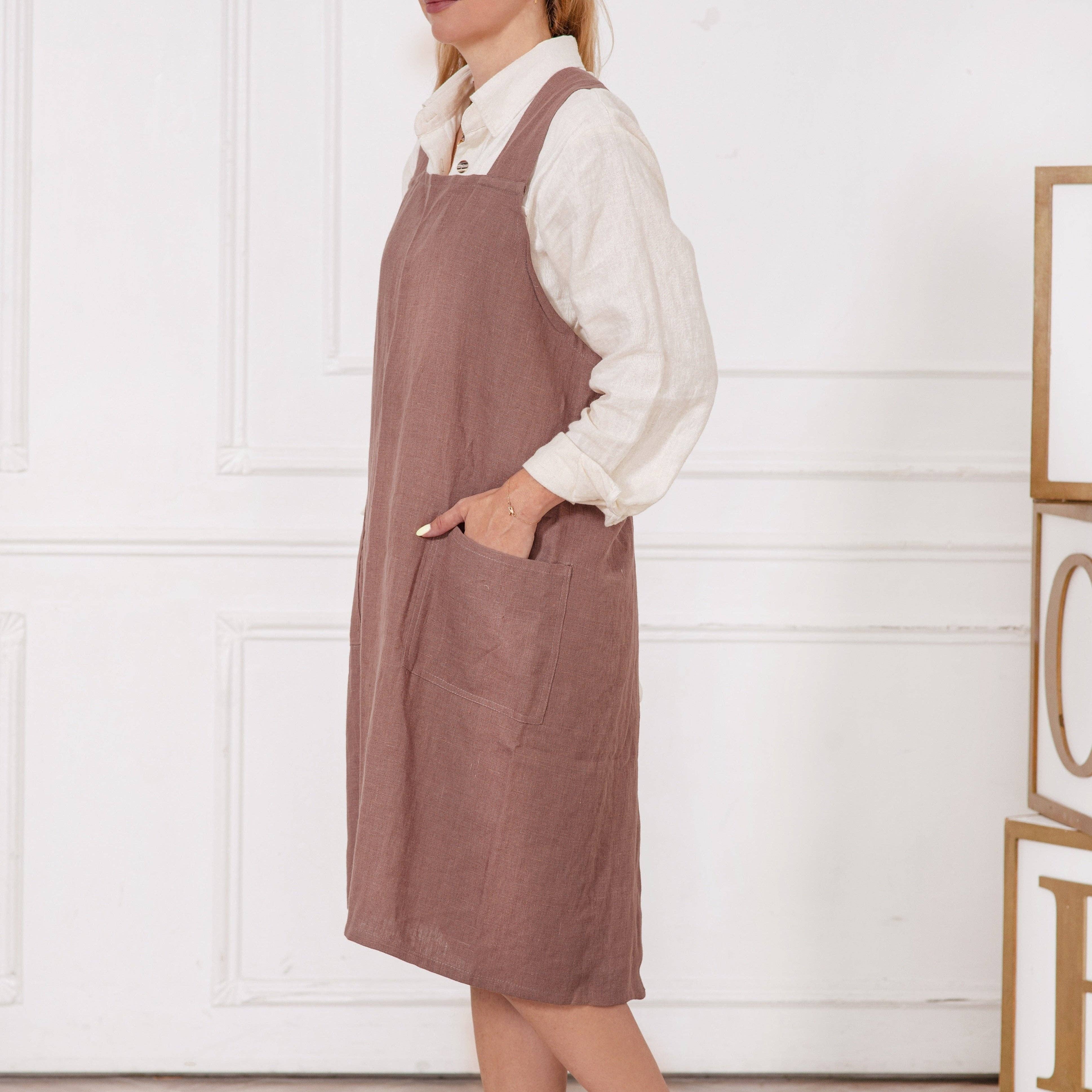 LinenQ – wholesale Apron – Linen japanese apron in various colors1