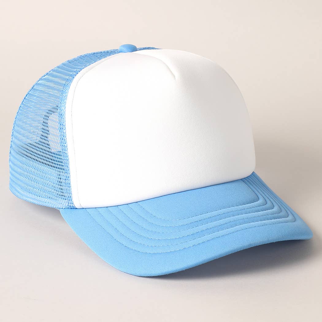 Fashion City - Wholesale Trucker Hat - Unisex - White Foam Front Colored Mesh Back Trucker Hat11