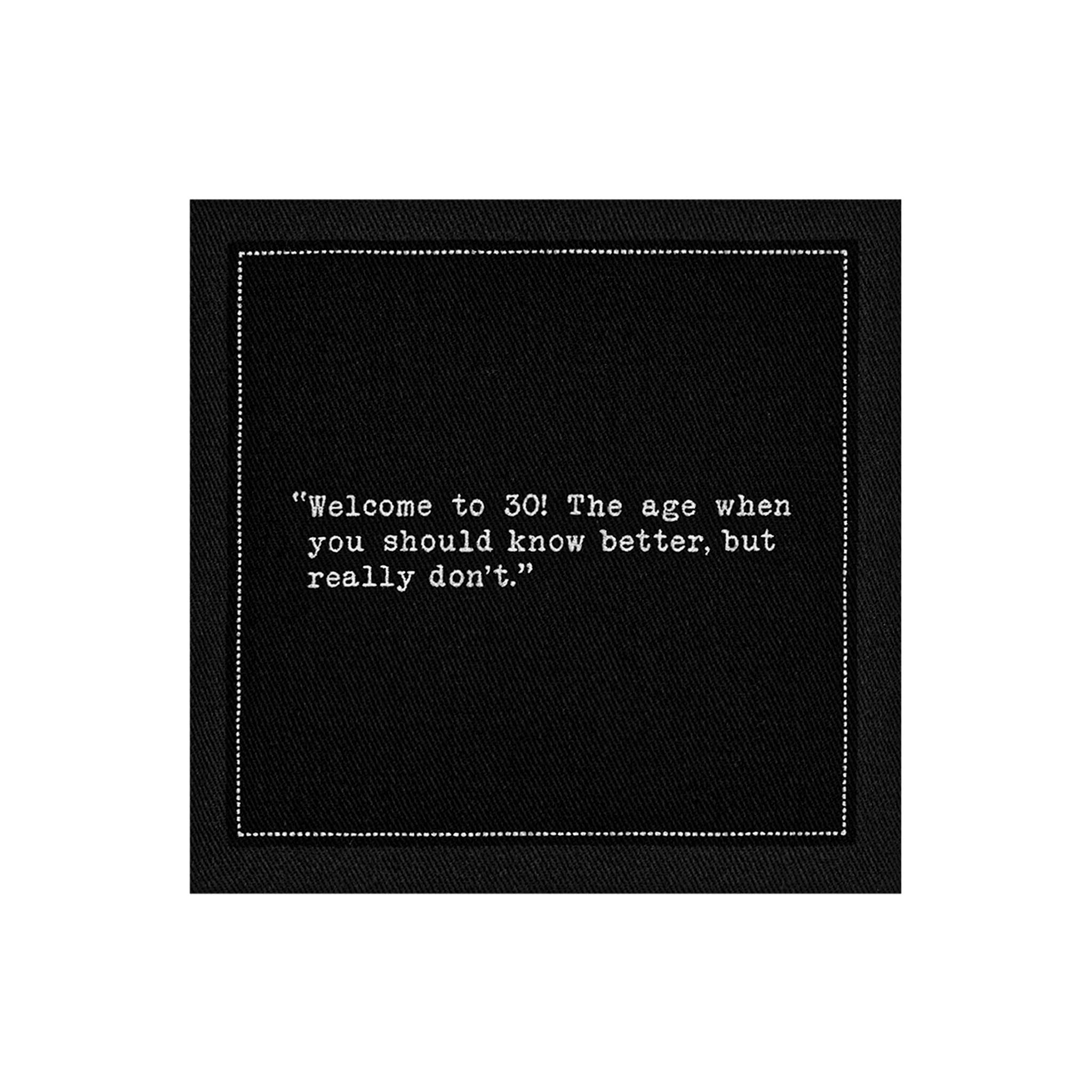 Five Star Napkins Inc. - Wholesale Disposable Napkin - 30th Birthday Quotes - Black Cotton Cocktail Napkins 50x1