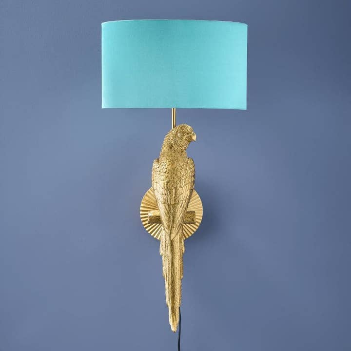 Vägglampa Percy, Guld/Turkos, 33 x 27 x 70 cm för wholesale av WERNS