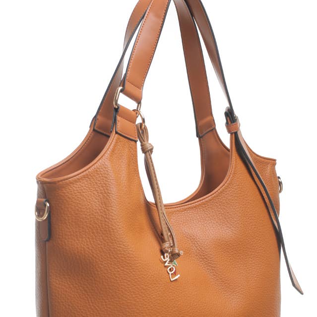 Bessie London - Wholesale Shoulder Bag - Women's - SHOPPER BAG WITH BAG CHARM