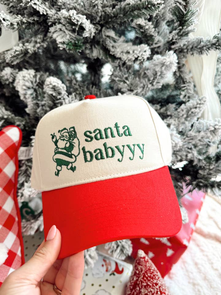 Santa Baby - Red Vintage Trucker Hat for wholesale by KENZKUSTOMZ