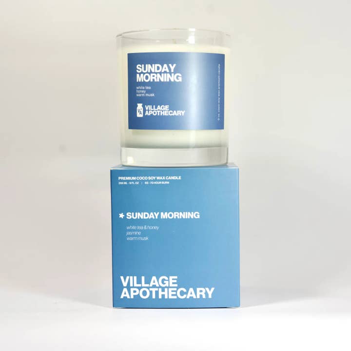 Sunday Morning | Clean Coco-Soy Candle 9 oz. for wholesale by Village Apothecary Candle Co.