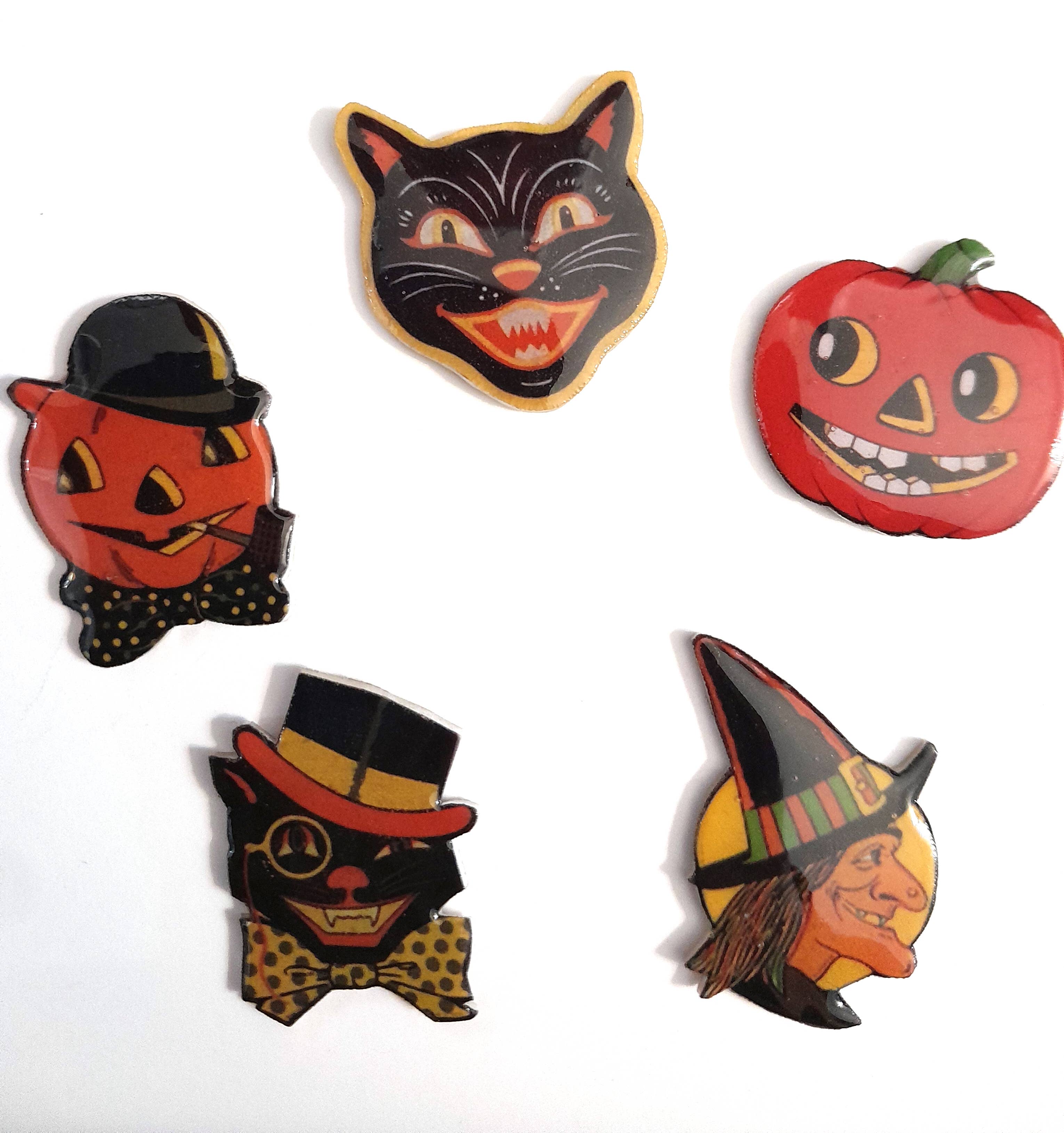 SUPERAWWWSOME - Wholesale Magnet - Vintage Halloween Magnet Retro Black Cat Witch Favor Pumpkin4
