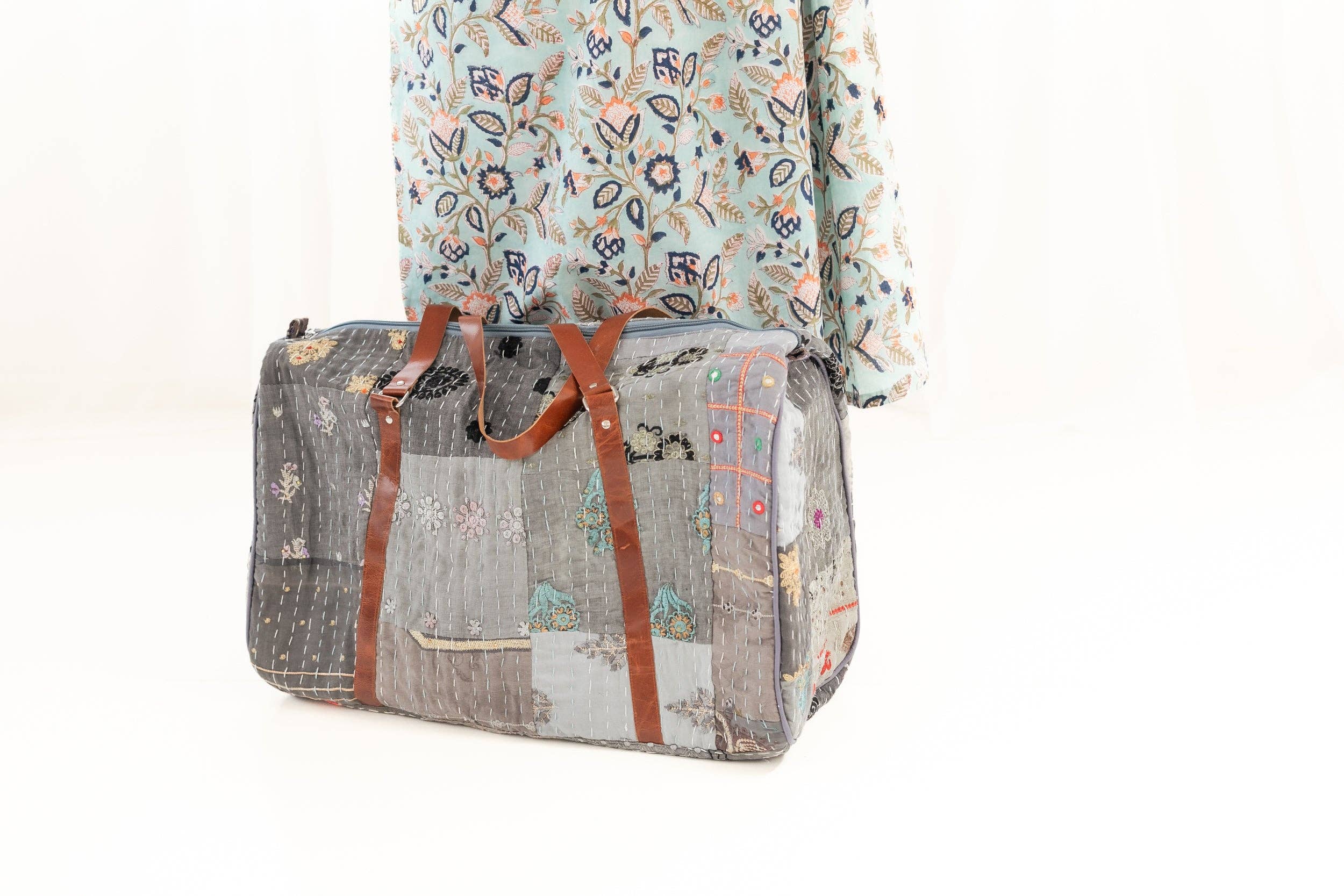Rahab's Rope - Wholesale Weekender Bag - Women's - Sky Patchwork Duffle1