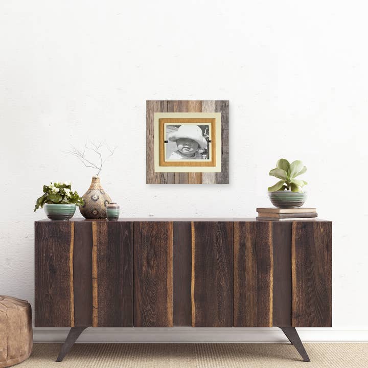 Beach Frames LLC – Engroshandel Billedramme – A1 Moderne ramme i bondegårdsstil m/ creme- og burlap-bagplader3