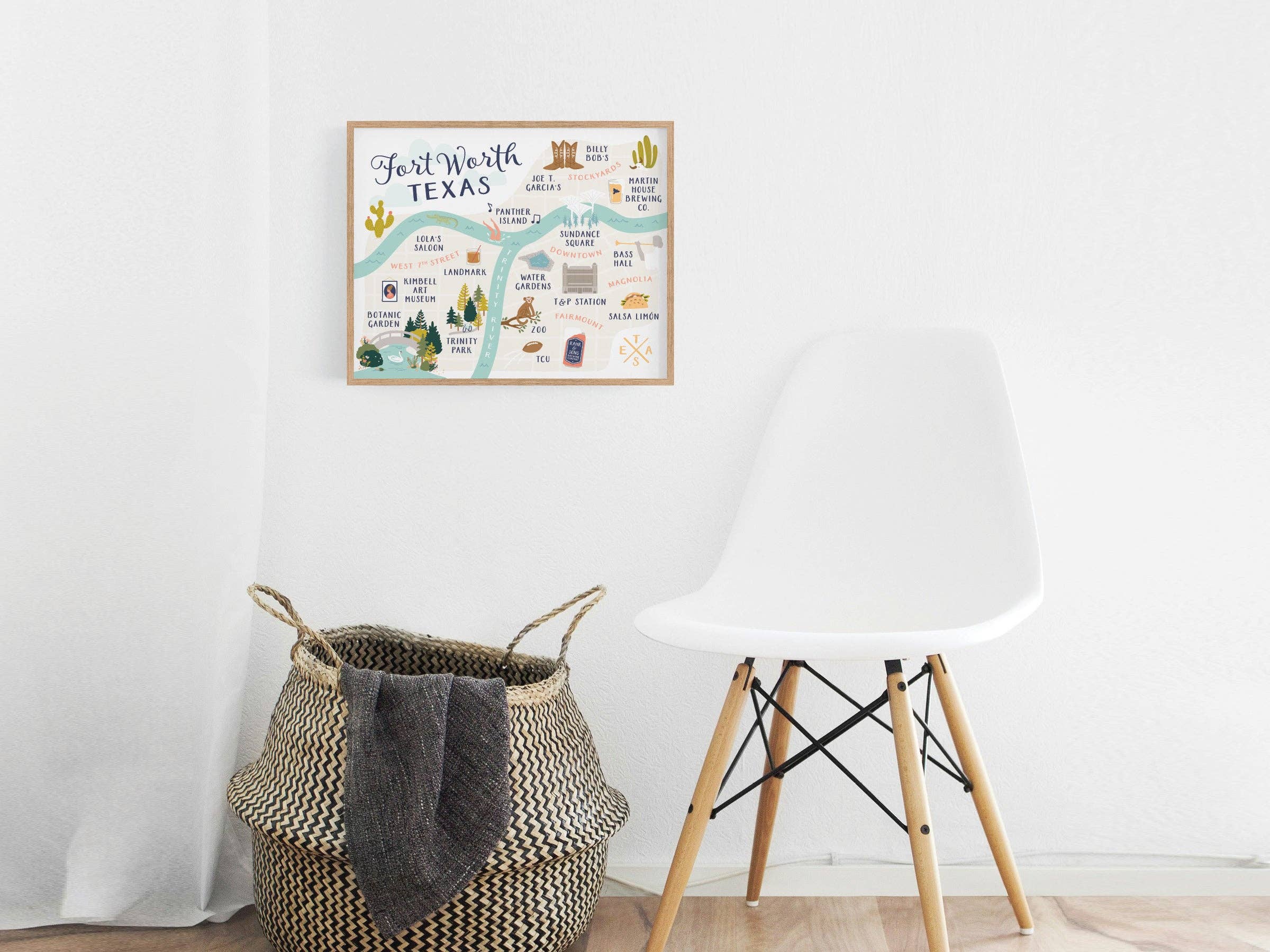 Easyhand Goods – formerly Onderkast - Wholesale Art Print - Fort Worth Map Art Print2