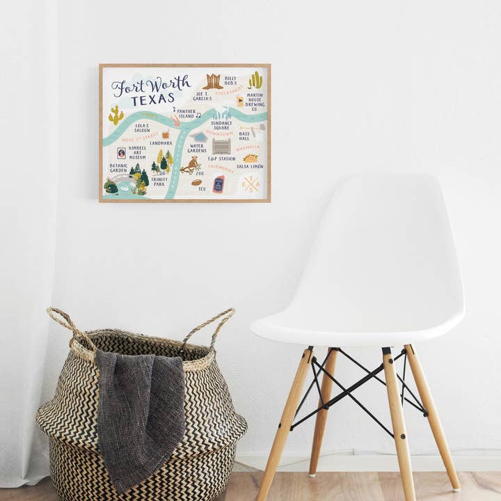 Easyhand Goods – formerly Onderkast - Wholesale Art Print - Fort Worth Map Art Print2