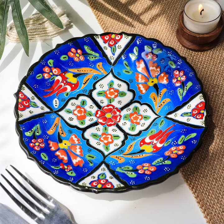 Natures Artifacts Inc - Wholesale Decorative Plate/Dish/Bowl - Turkish Hand Painted Ceramic Plate for Décor
