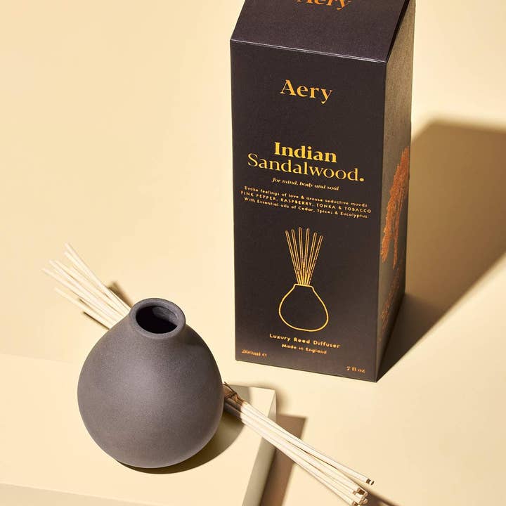 Aery Living - Wholesale Reed Diffuser - Indian Sandalwood Reed Diffuser - Pepper Raspberry and Tonka
