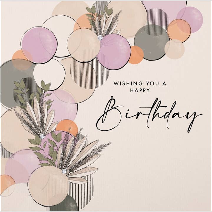 Happy Bday, Handmade Card - Balloon Arch Design for wholesale by The Handcrafted Card Company