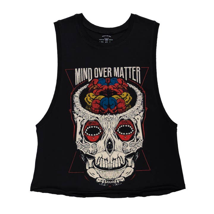 MIND OVER MATTER TANK TOP BLACK for wholesale by Lawless Apparel