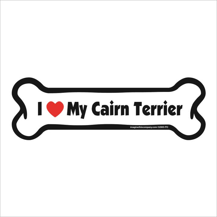 I Love My Cairn Terrier - Bone Car Magnet for wholesale by Imagine This Company