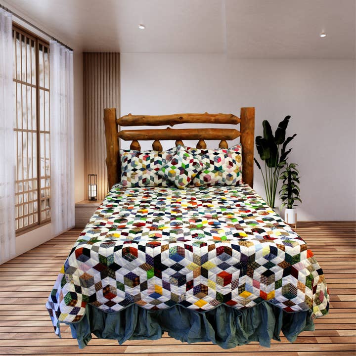 Diamonds are Forever Quilt, Patchworked cotton Quilts. for wholesale by Patch Magic