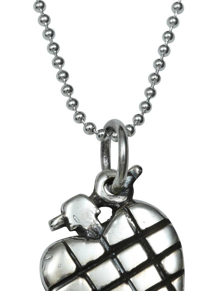 CH Heart Grenade Pendant/Charm Necklace for wholesale by Femme Metale