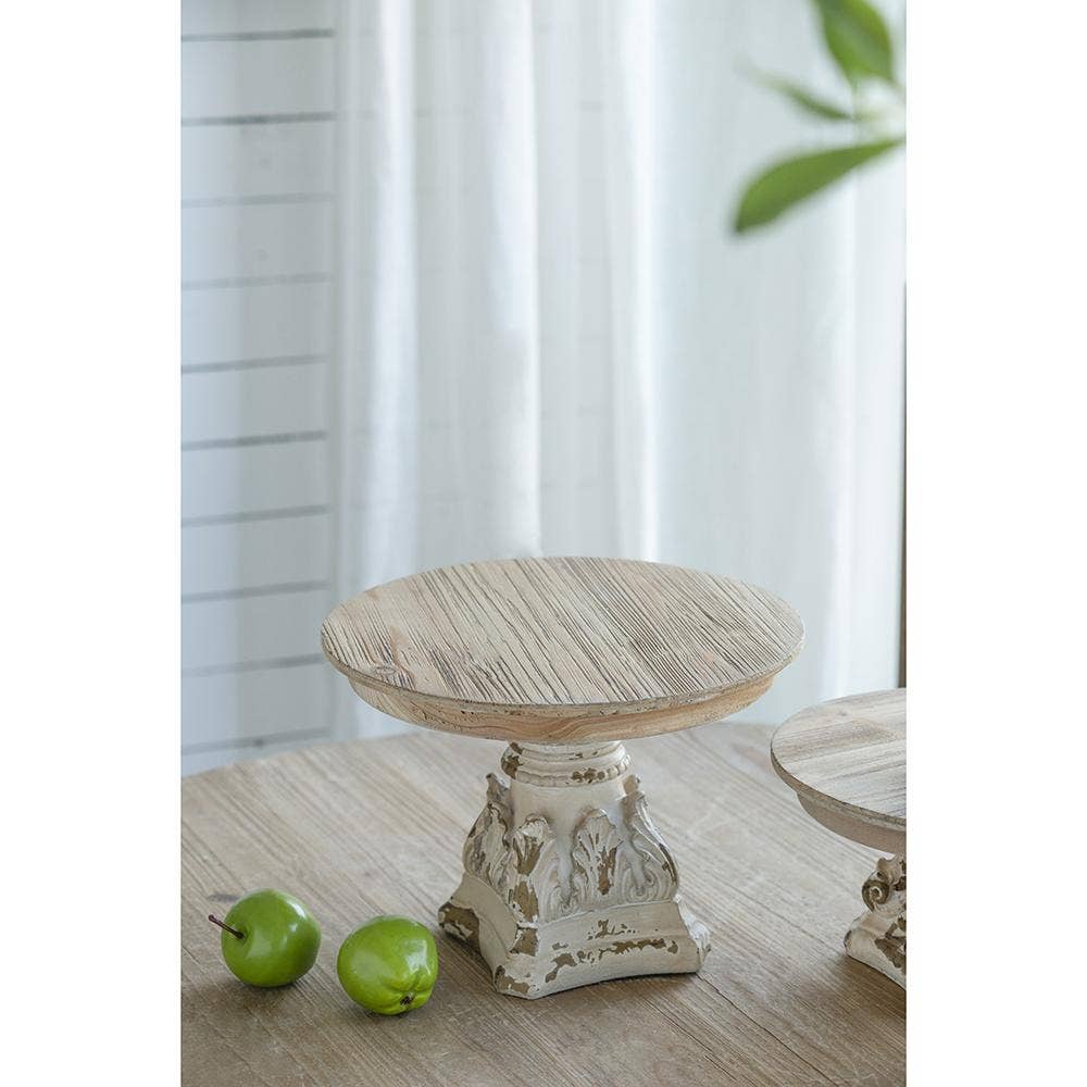 A&B Home Group Inc. - Wholesale Taartplateau - D10,5x7,5" Crème & Bruin Houten Tafelblad Bord1