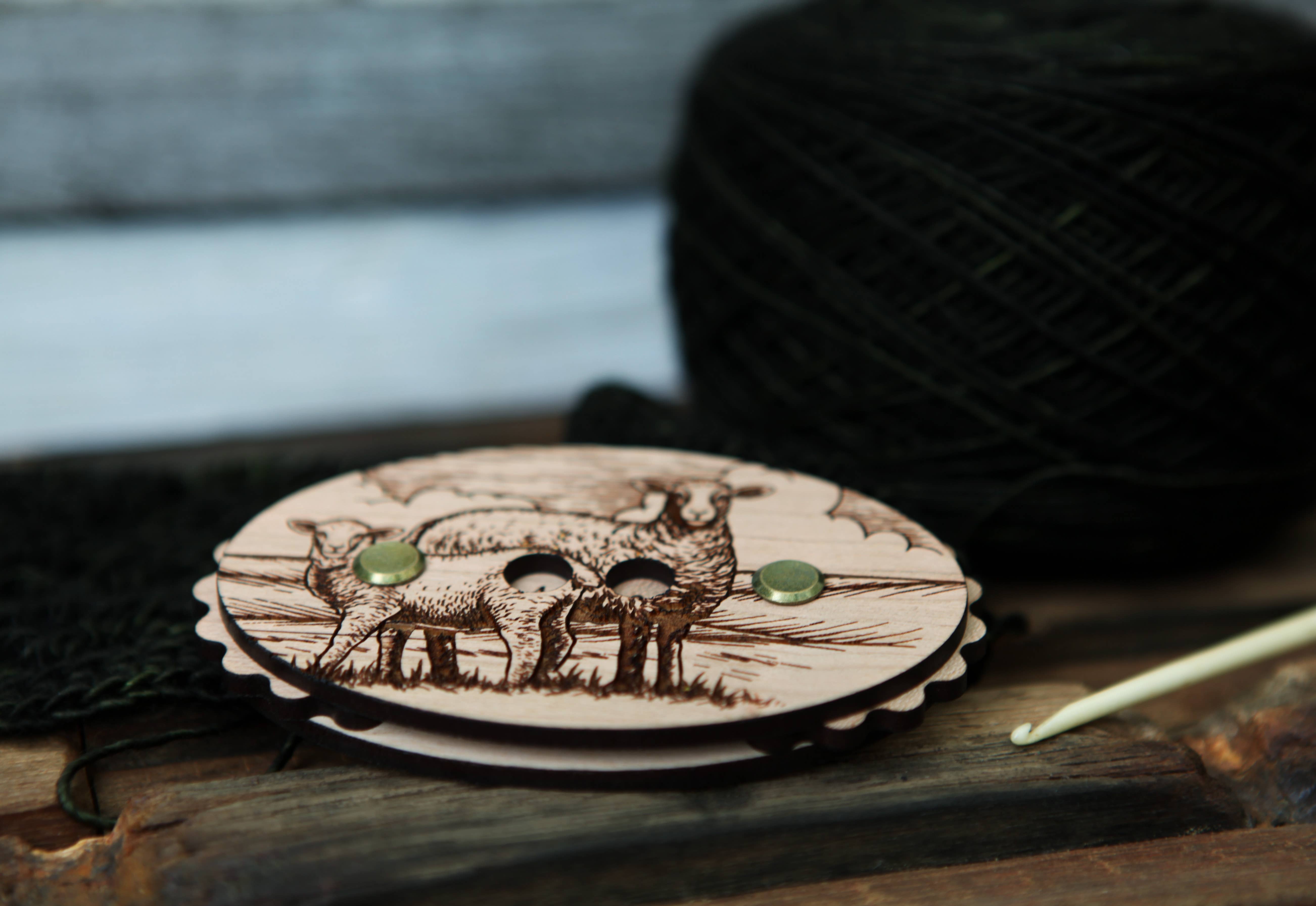 Sunrise Grove - Wholesale Knitting/Crochet Supplies - Sheep Cherry Wood Knitting Row Counter1