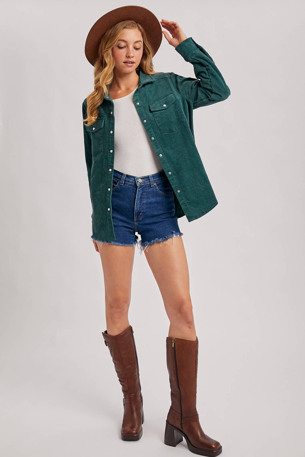 Bluivy – wholesale Shirt Jacket/Shacket - Women’s – CORDUROY BUTTON DOWN SHACKET WITH POCKETS39