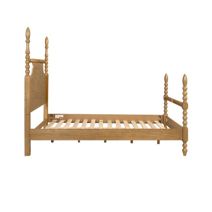 Olliix - Wholesale Bed - Rolling Pin Style Turned Post Bed Bedframe, Natural *8