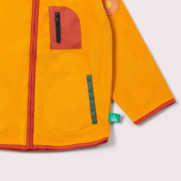 Gold Zip Up Recycled Polar Fleece Jacket for wholesale on Faire5