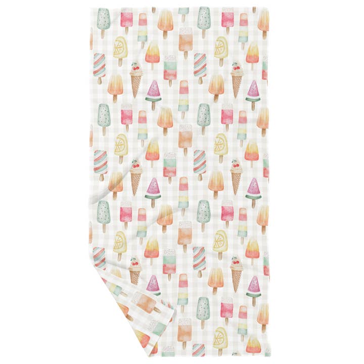 Torchon à gaufres double face Popsicles pour la vente par June Apothicarie