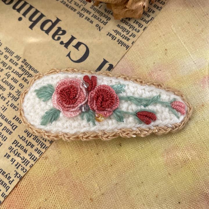 Fermaglio per Capelli Ricamato a Mano – Fermaglio Floreale all'Uncinetto per la vendita all'ingrosso da parte di miuelor