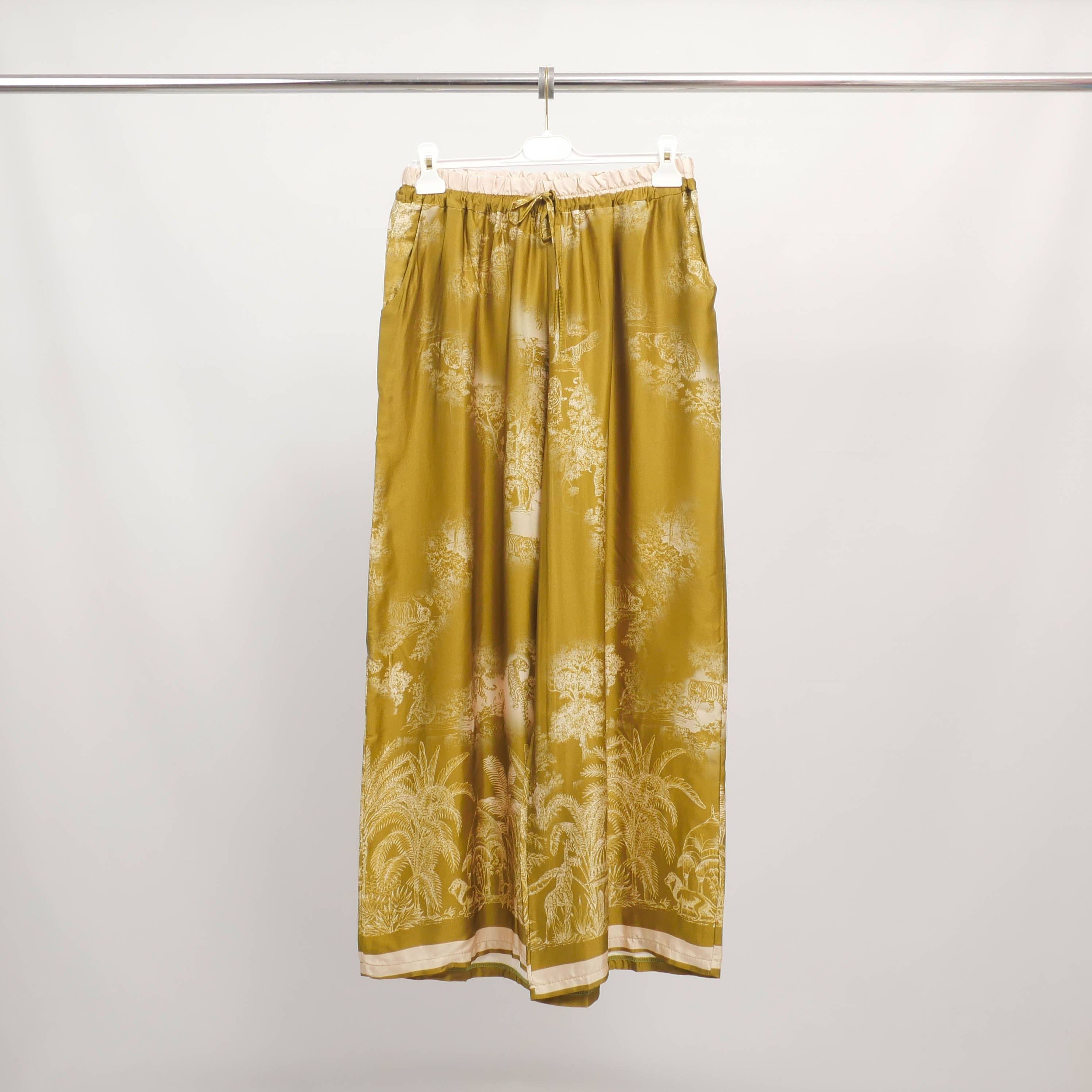 Cecile Wang - Wholesale Pants - Women's - Fluid jungle print trousers in viscose and silk – KD6637VS-41