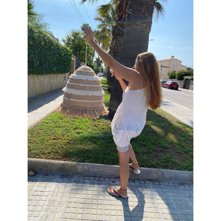 Geometrik Design - Wholesale Wall Stone - Boho Style Jute Pendant Ceiling Lamp5